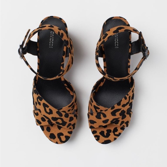 H&M Leopard Platform Shoes Heels New Size 6 - Picture 2 of 11